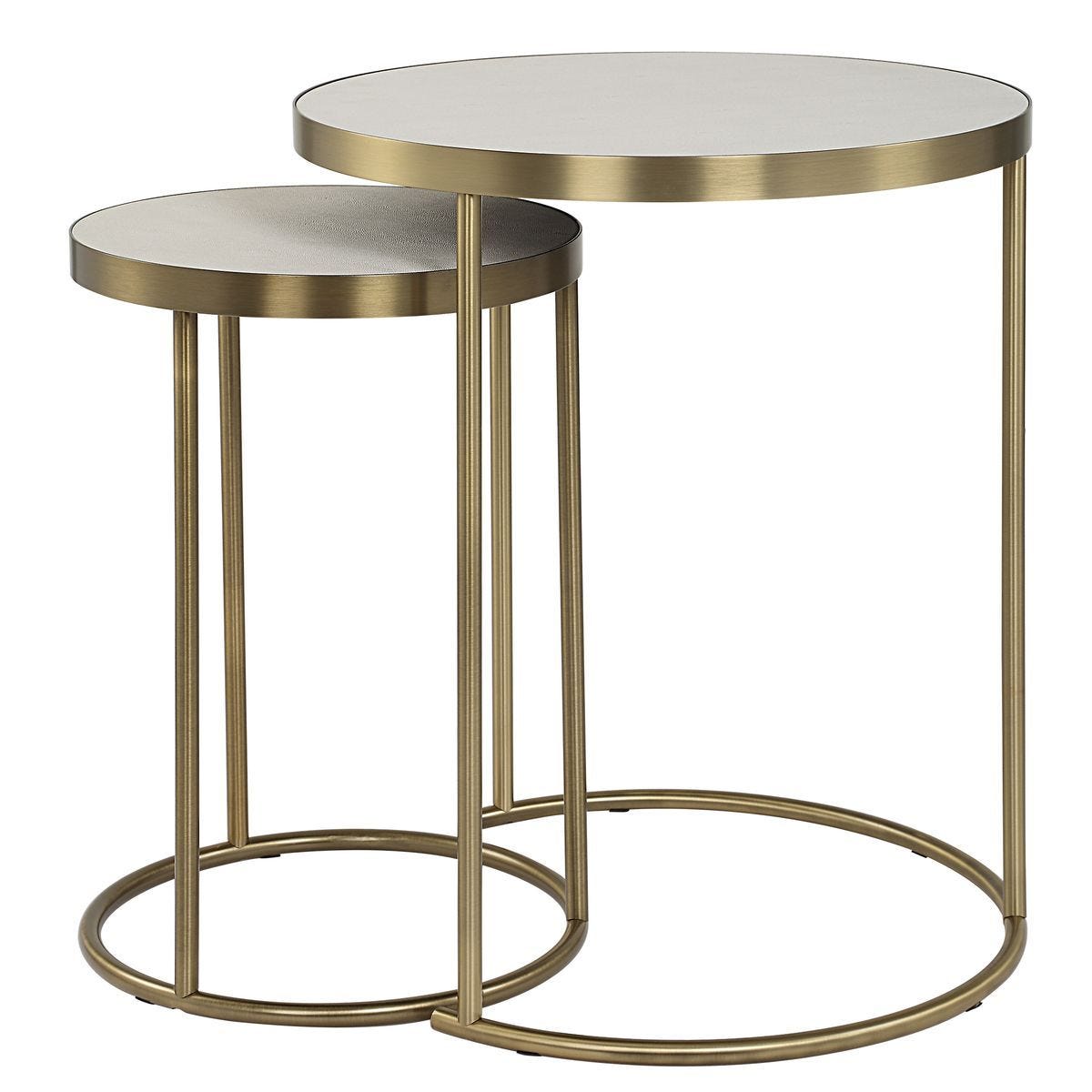 Aragon Nesting Tables, S/2, White – Furniture by Uttermost | Sutter & Vale