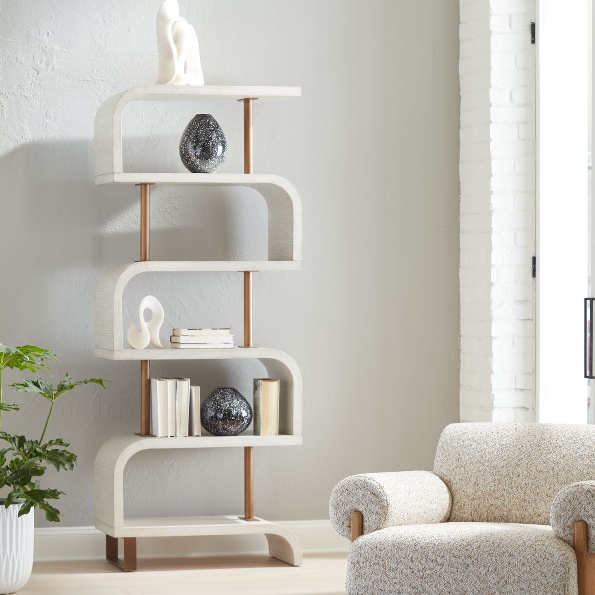 Bia Etagere, White – Furniture by Uttermost | Sutter & Vale