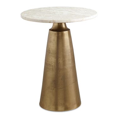 Midsummer Indoor-Outdoor Accent Table, Brass, 2 Cartons