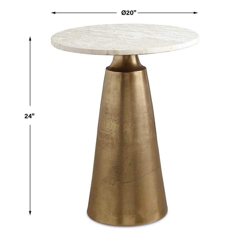 Midsummer Indoor-Outdoor Accent Table, Brass, 2 Cartons