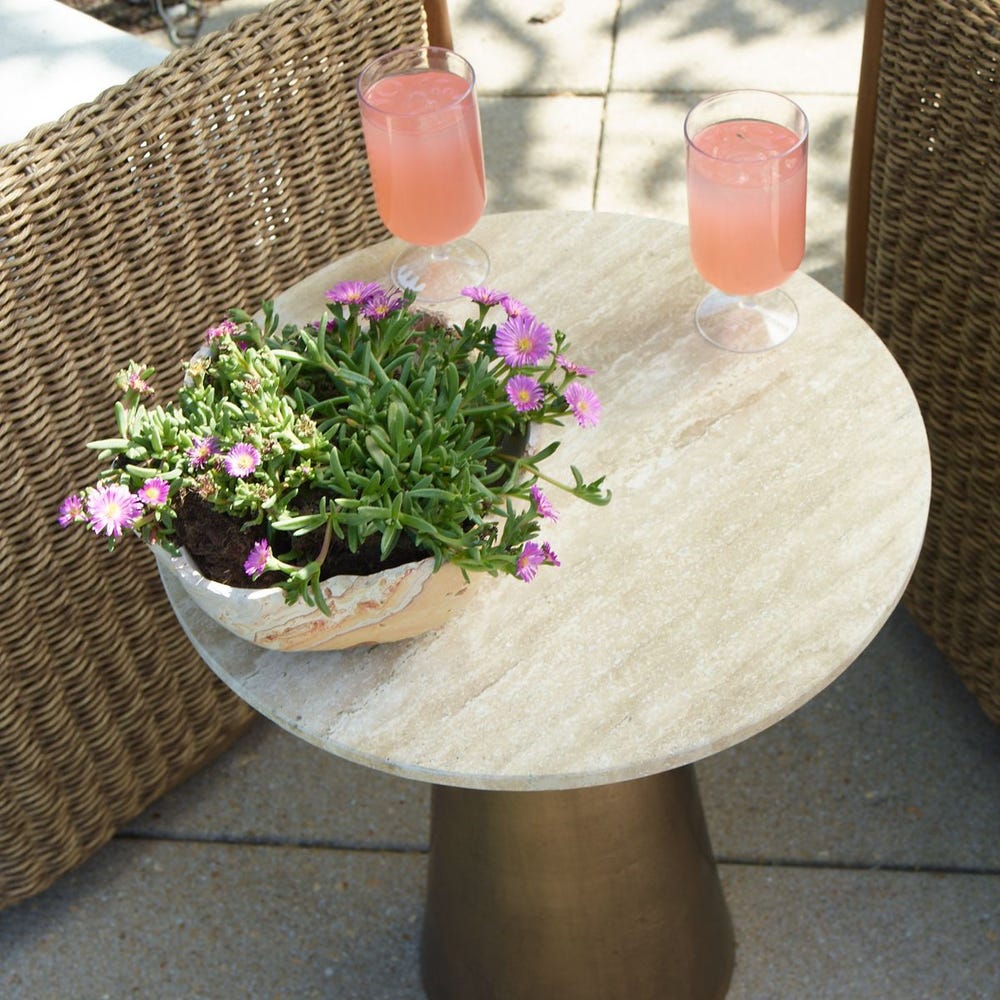 Midsummer Indoor-Outdoor Accent Table, Brass, 2 Cartons