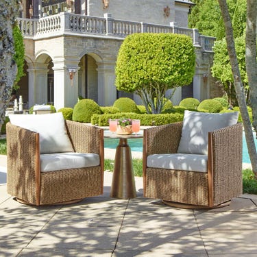 Midsummer Indoor-Outdoor Accent Table, Brass, 2 Cartons