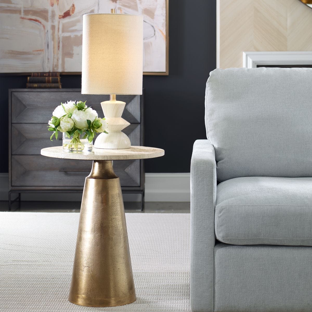 Midsummer Indoor-Outdoor Accent Table, Brass, 2 Cartons – Furniture by Uttermost | Sutter & Vale