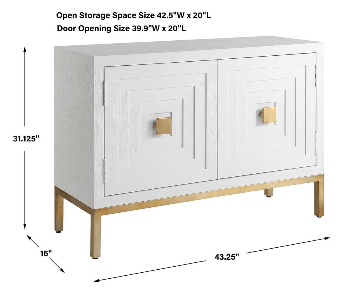 Aiken 2 Door Cabinet, White – Furniture by Uttermost | Sutter & Vale