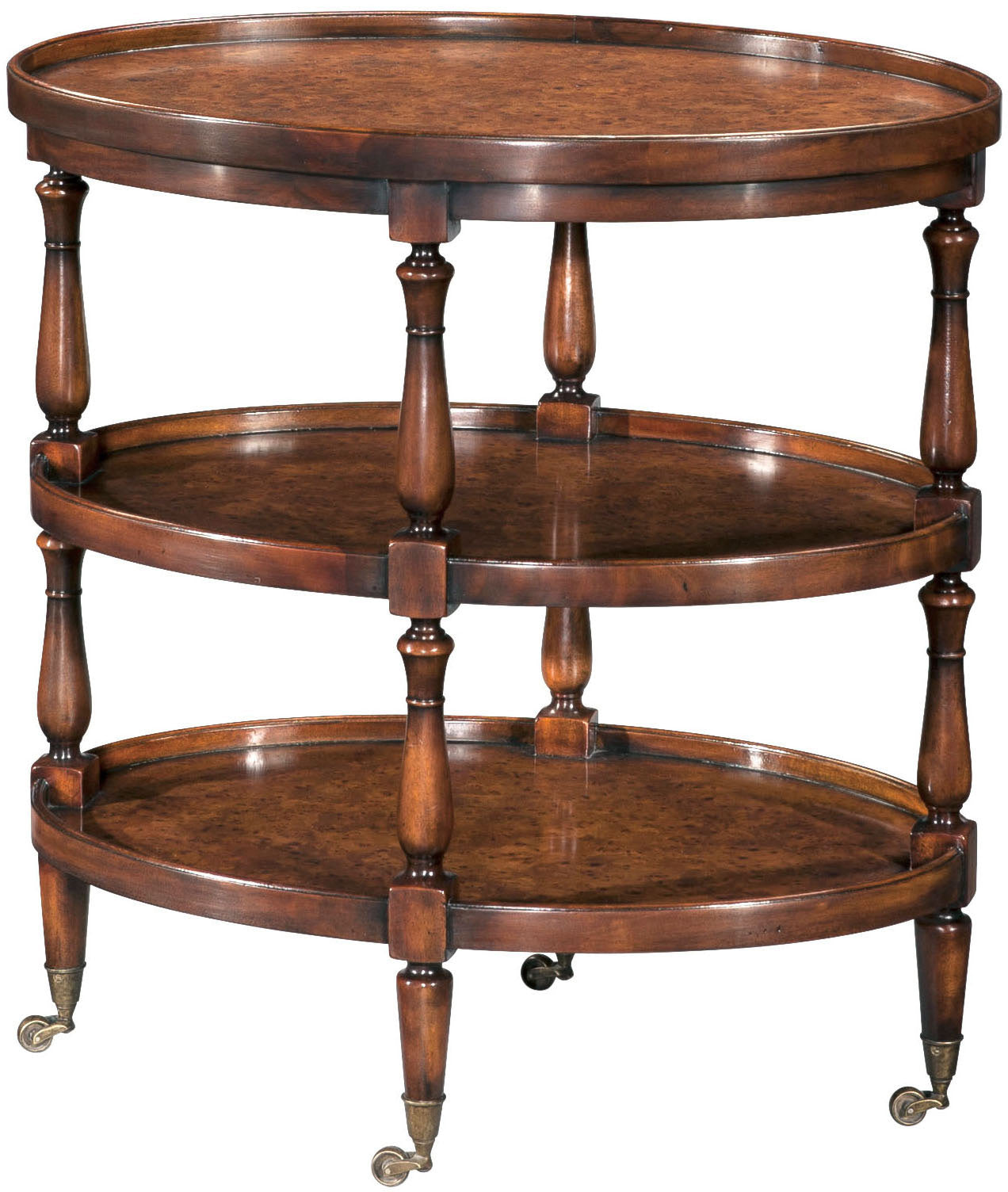 Appetizer Side Table in Poplar Burl Veneer, Acacia - Theodore Alexander