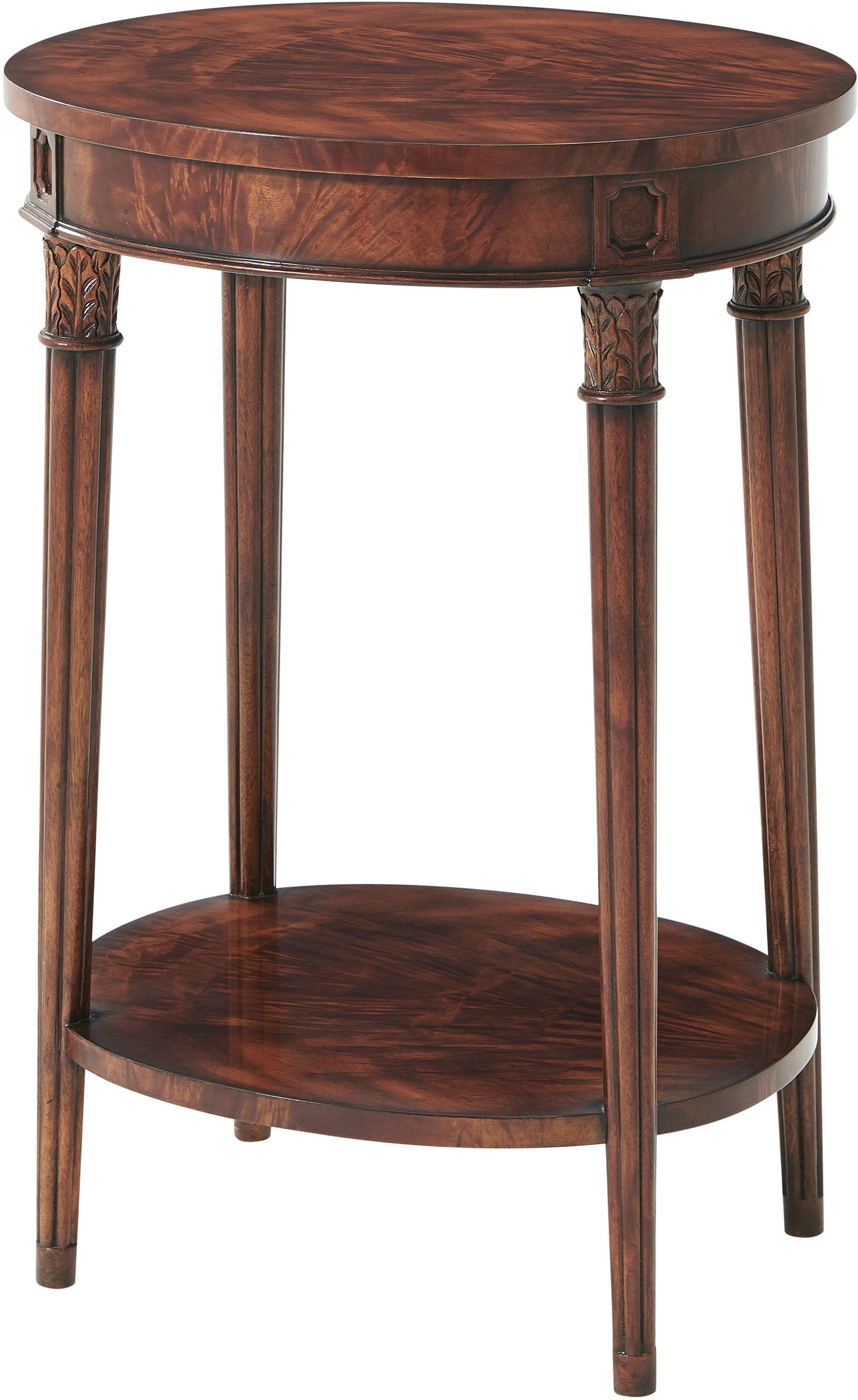 The Welcome Accent Table in Flame Figured Veneer, Mahogany - Theodore Alexander