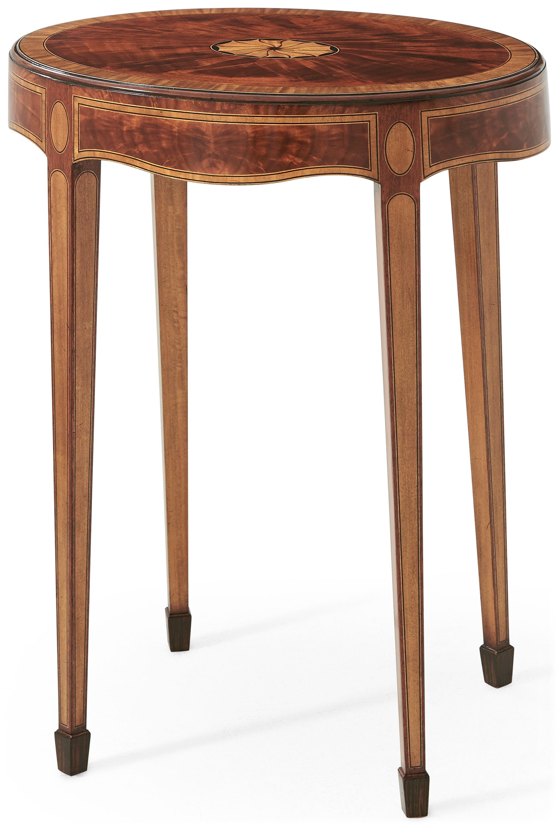 Large Mompesson Accent Table in Flame Figured Veneer, Satinwood Veneer - Theodore Alexander