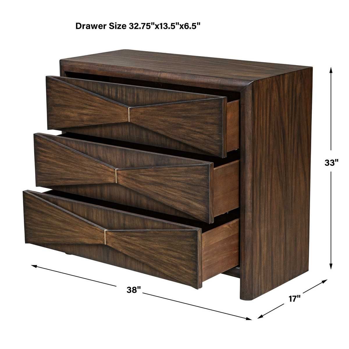 Bowtie 3 Drawer Chest – Furniture by Uttermost | Sutter & Vale