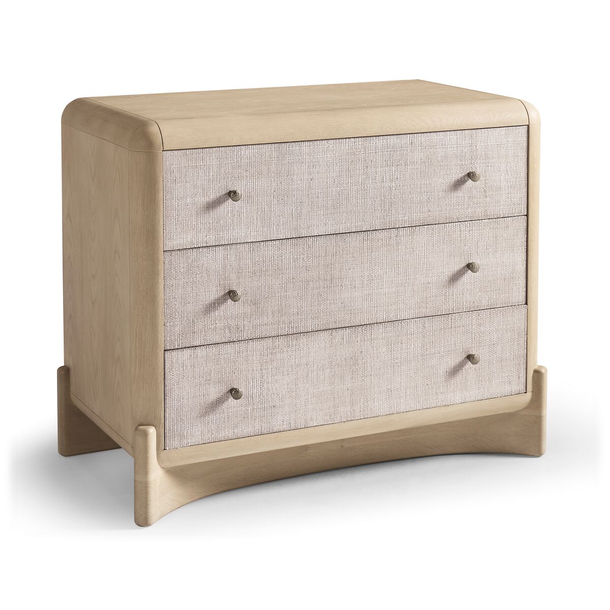 Keel Raffia Three Drawer Nightstand