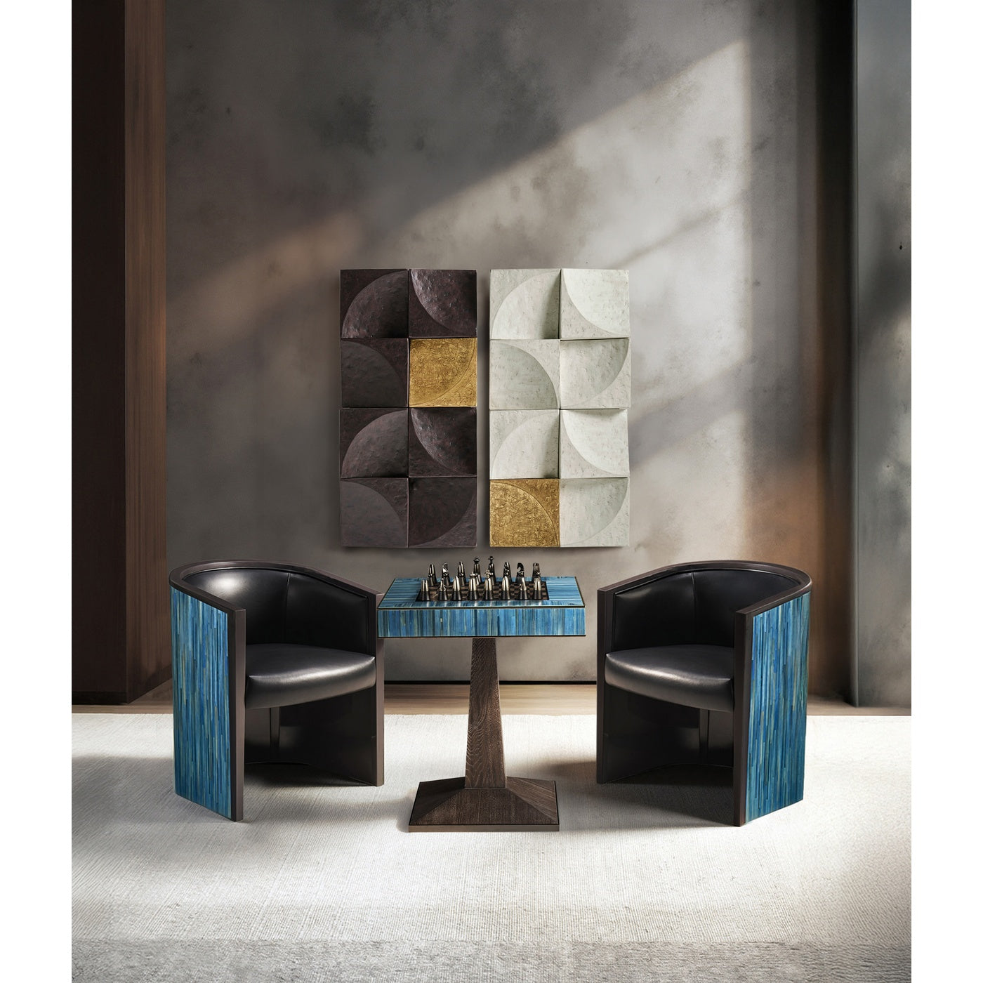 Sapphire Straw Barrel Chair