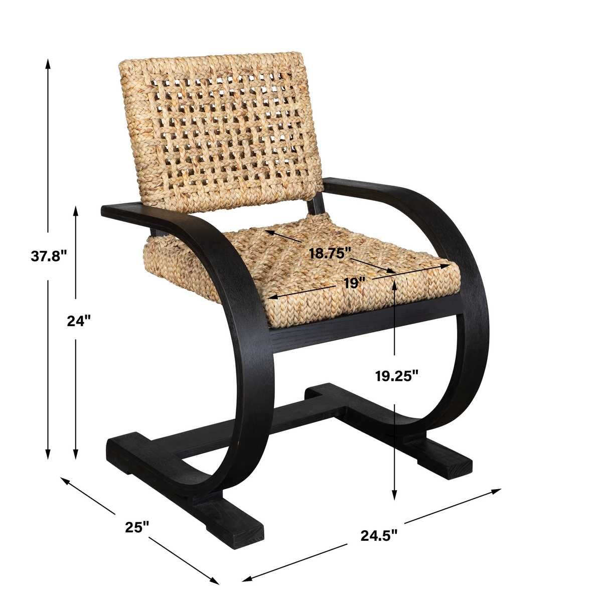 Rehema Dining Chair, Black – Furniture by Uttermost | Sutter & Vale