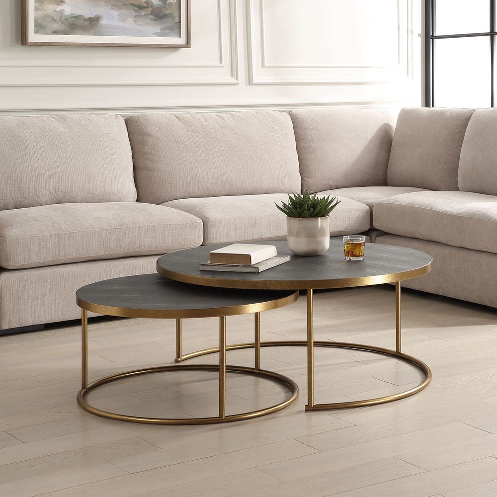 Aragon Nesting Coffee Tables, Gray S/2