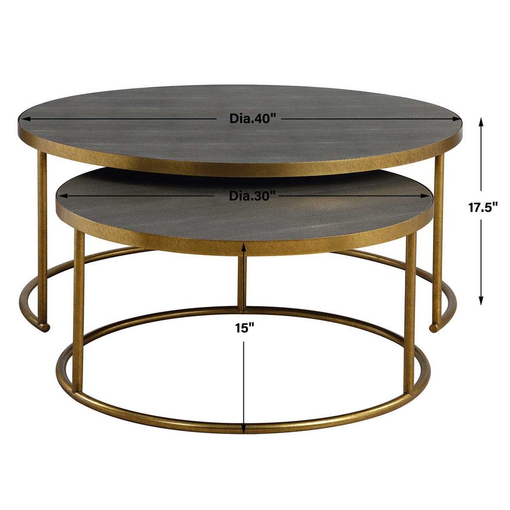 Aragon Nesting Coffee Tables, Gray S/2