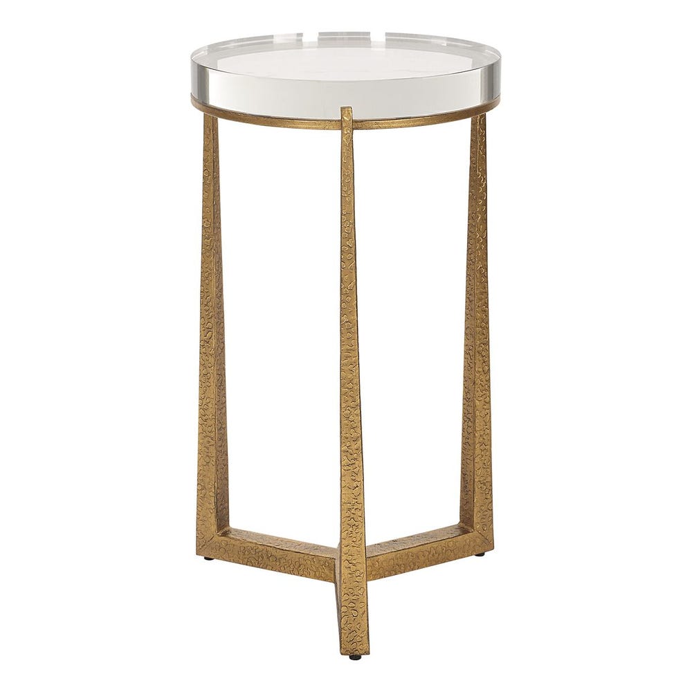 Midas Round Accent Table, Gold