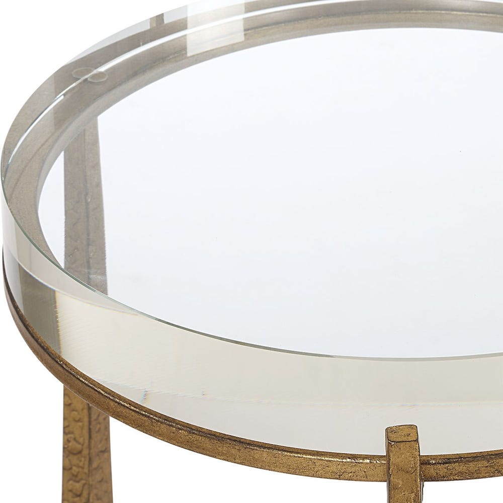Midas Round Accent Table, Gold
