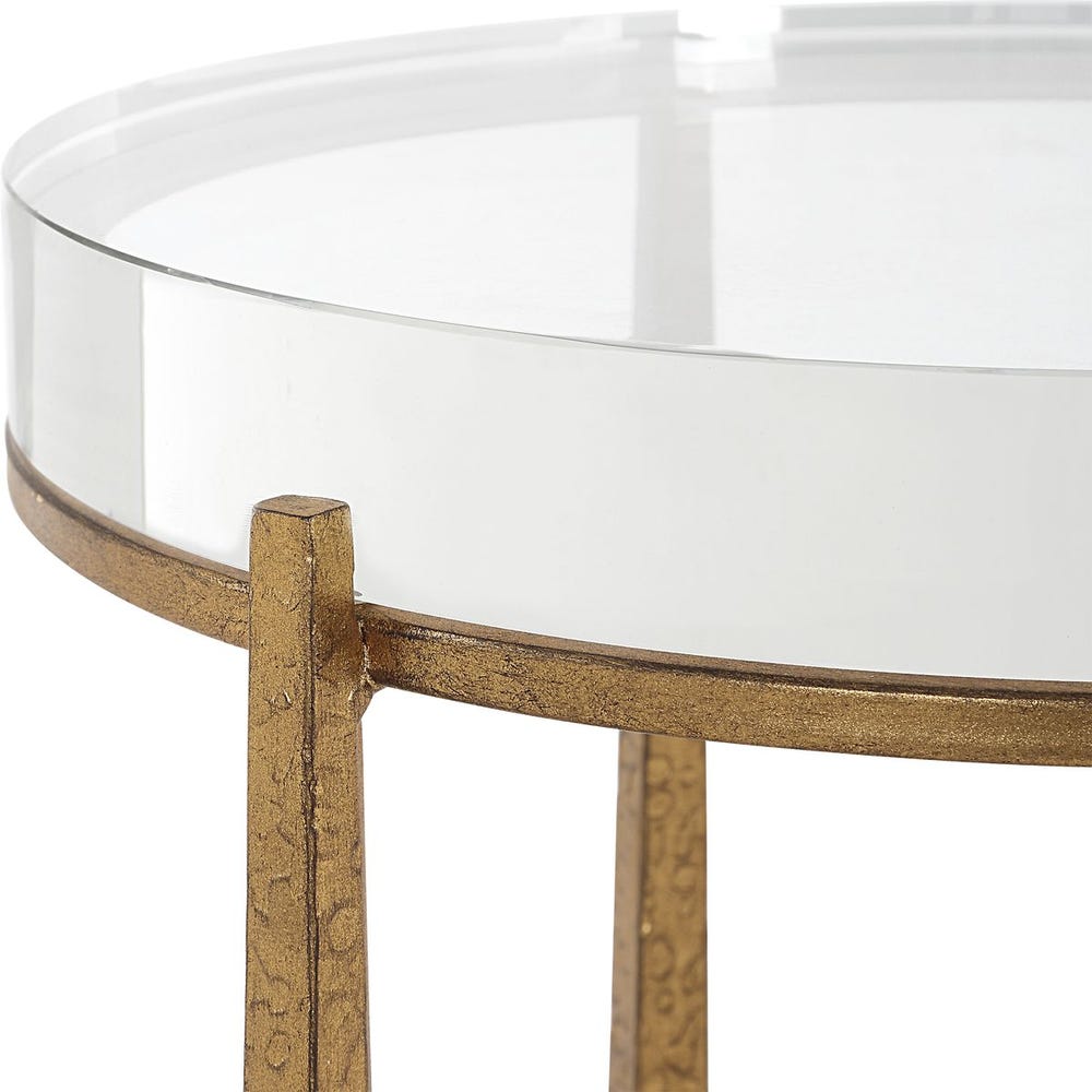 Midas Round Accent Table, Gold