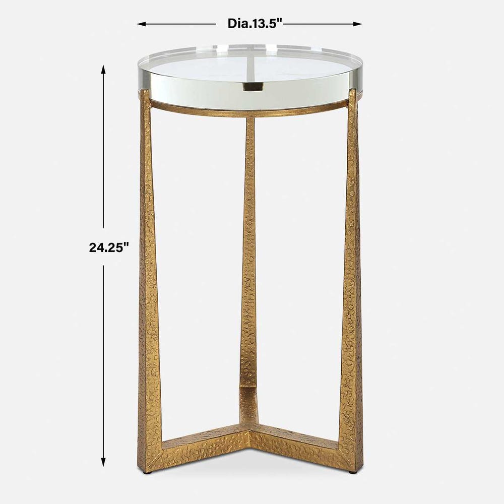 Midas Round Accent Table, Gold
