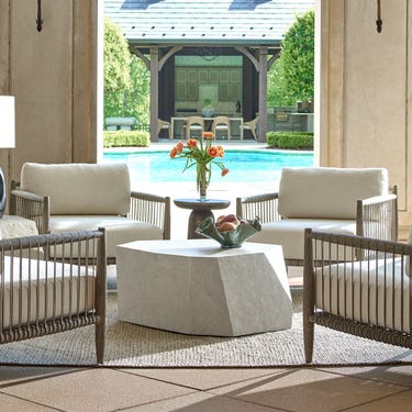 Parra Indoor-Outdoor Coffee Table, Limestone
