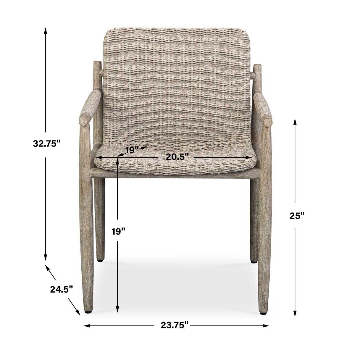 Sumba Outdoor Dining Chair, Oatmeal by Uttermost