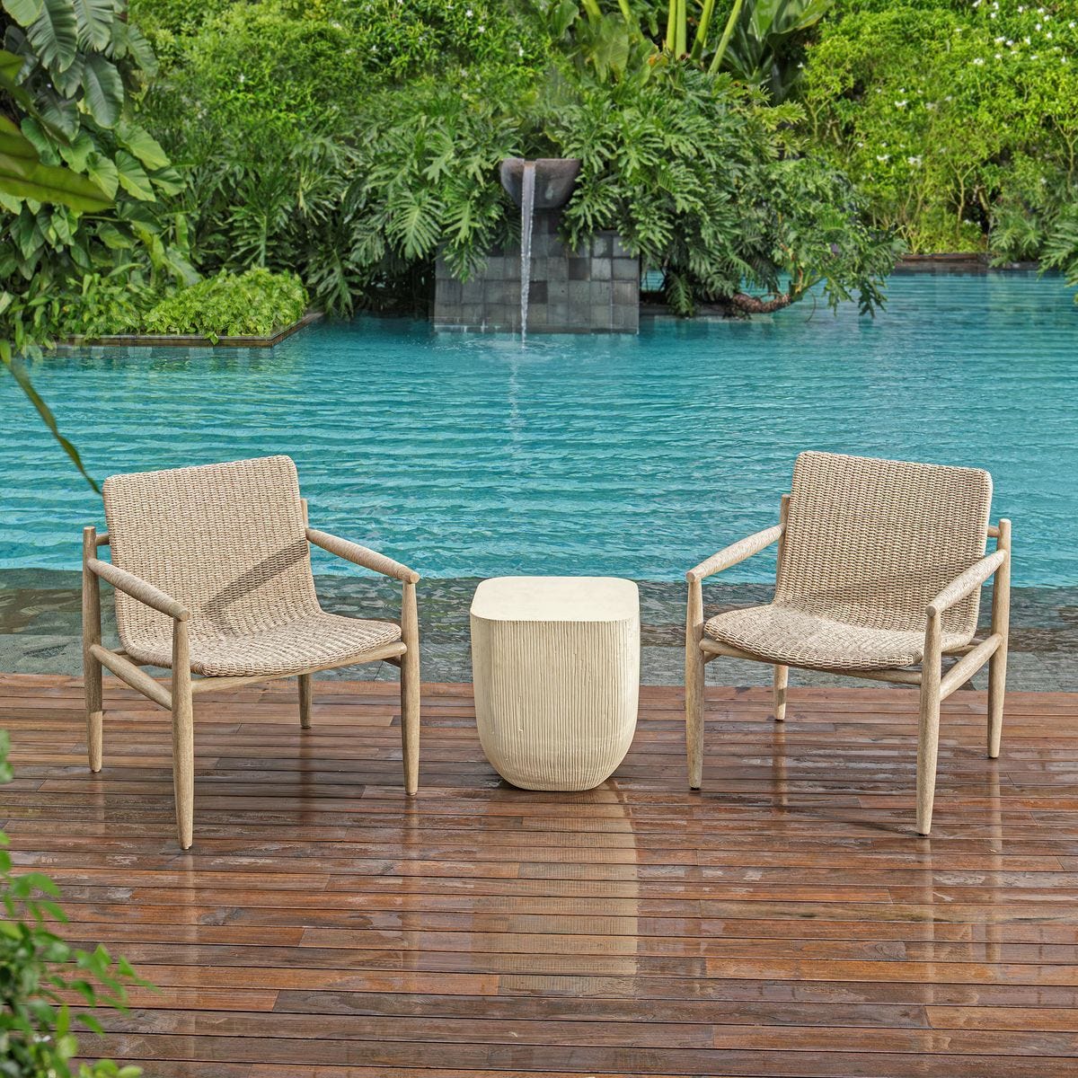 Sumba Outdoor Lounge Chair, Oatmeal – Furniture by Uttermost | Sutter & Vale