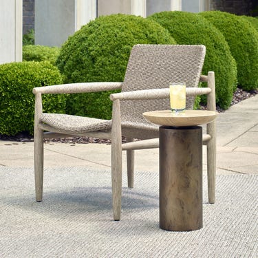 Oslo Indoor-Outdoor Accent Table, Brass, 2 Cartons