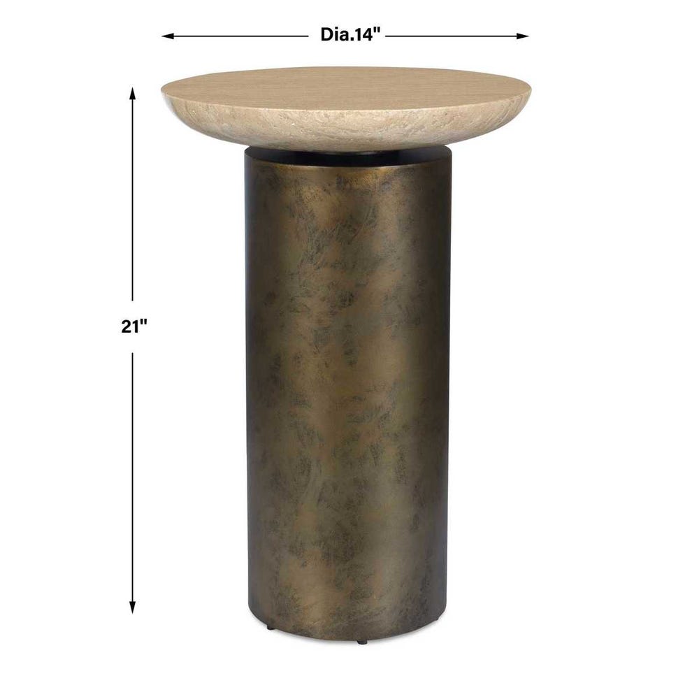 Oslo Indoor-Outdoor Accent Table, Brass, 2 Cartons