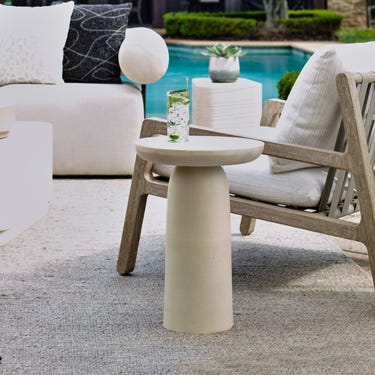 Joppa Indoor-Outdoor Accent Table, Warm White