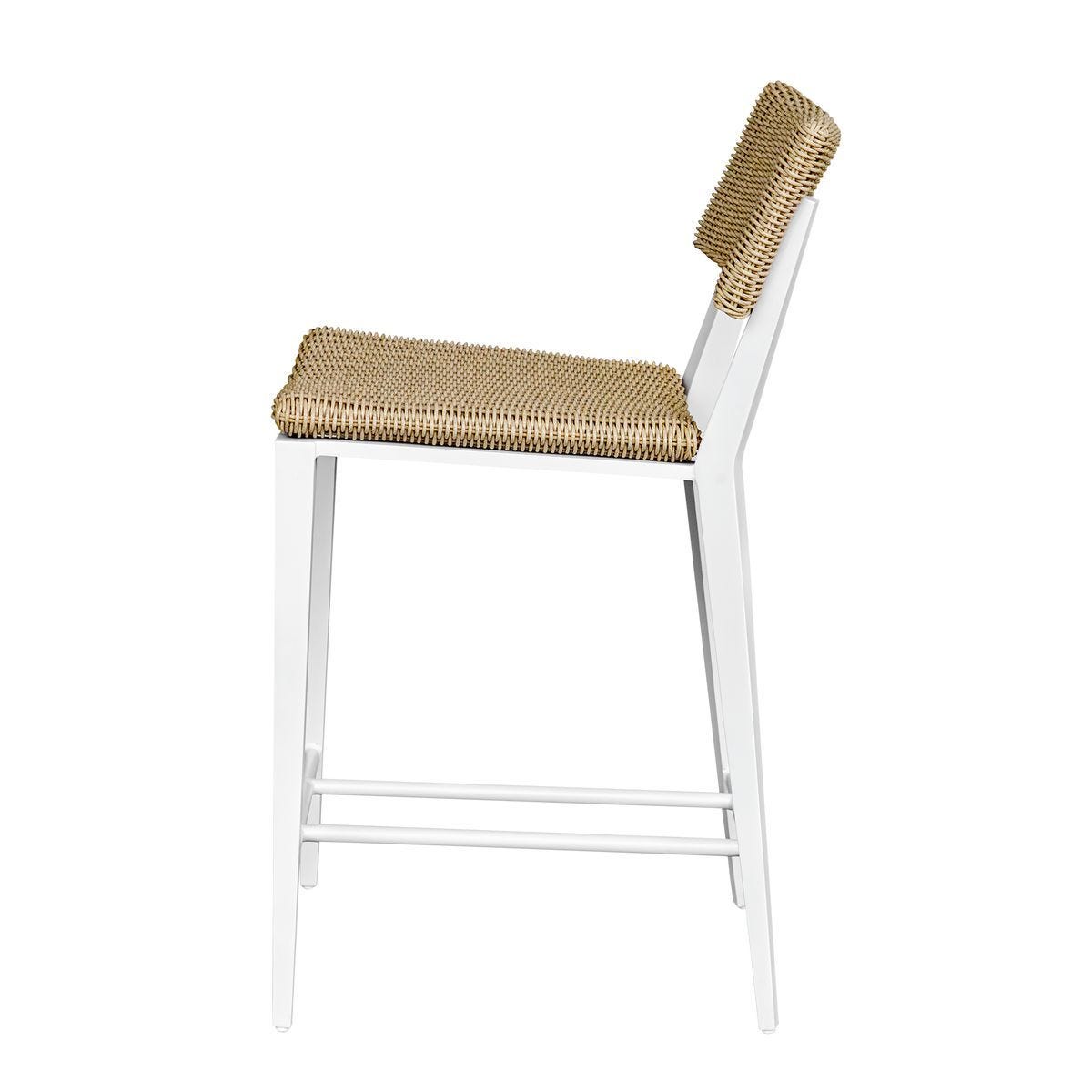 Calbas Outdoor Counter Stool, White – Furniture by Uttermost | Sutter & Vale