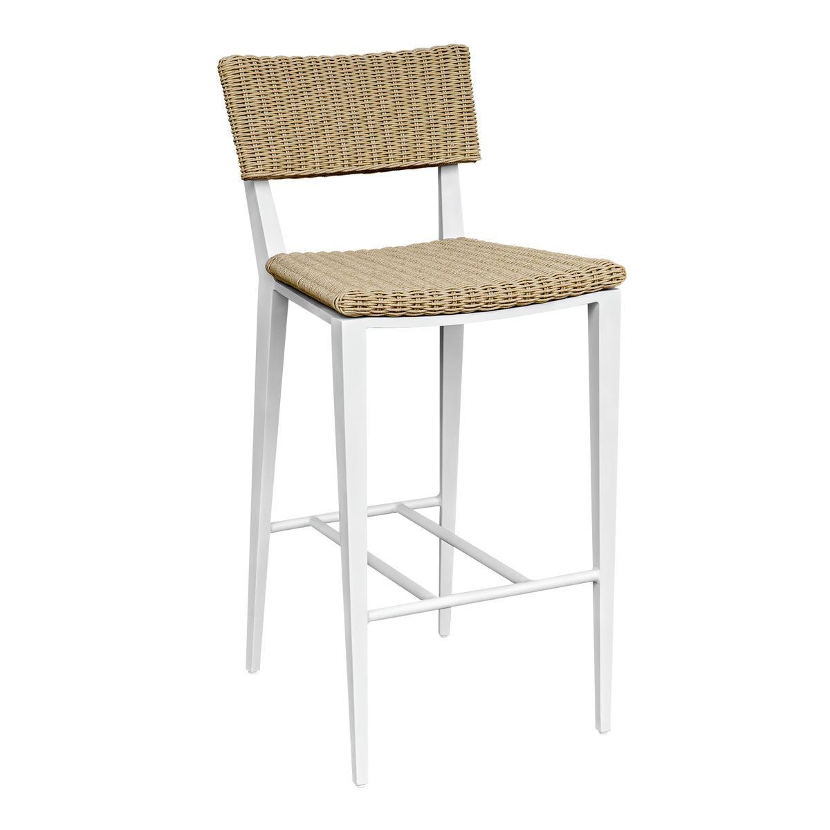 Calbas Outdoor Bar Stool, White – Furniture by Uttermost | Sutter & Vale