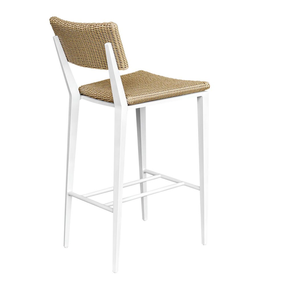 Calbas Outdoor Bar Stool, White