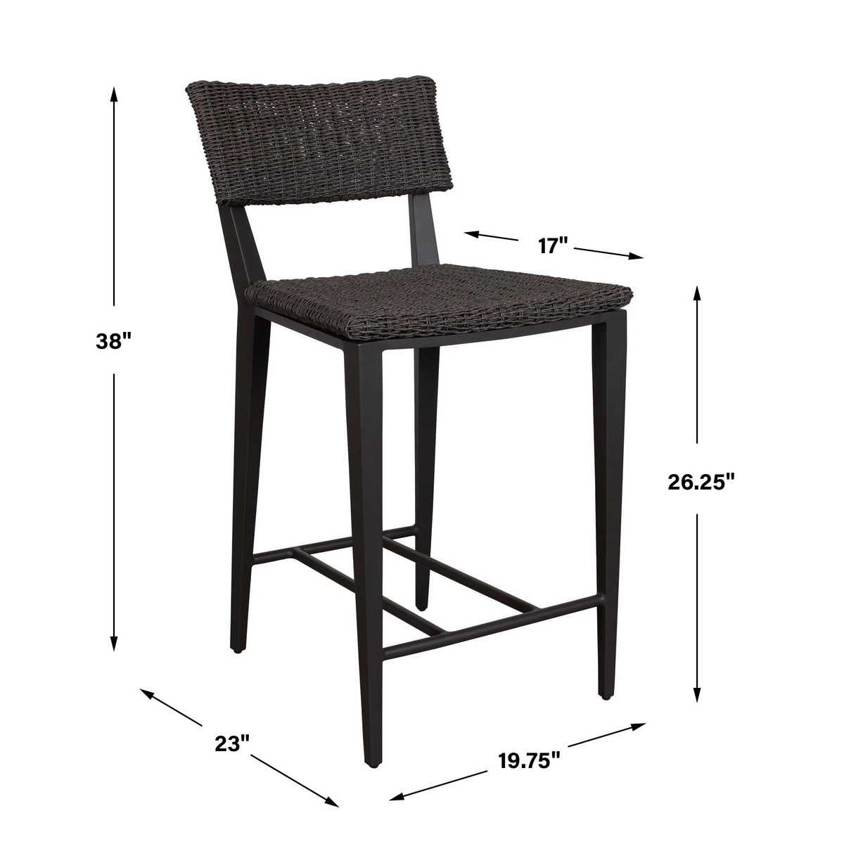 Calbas Outdoor Counter Stool, Java – Furniture by Uttermost | Sutter & Vale