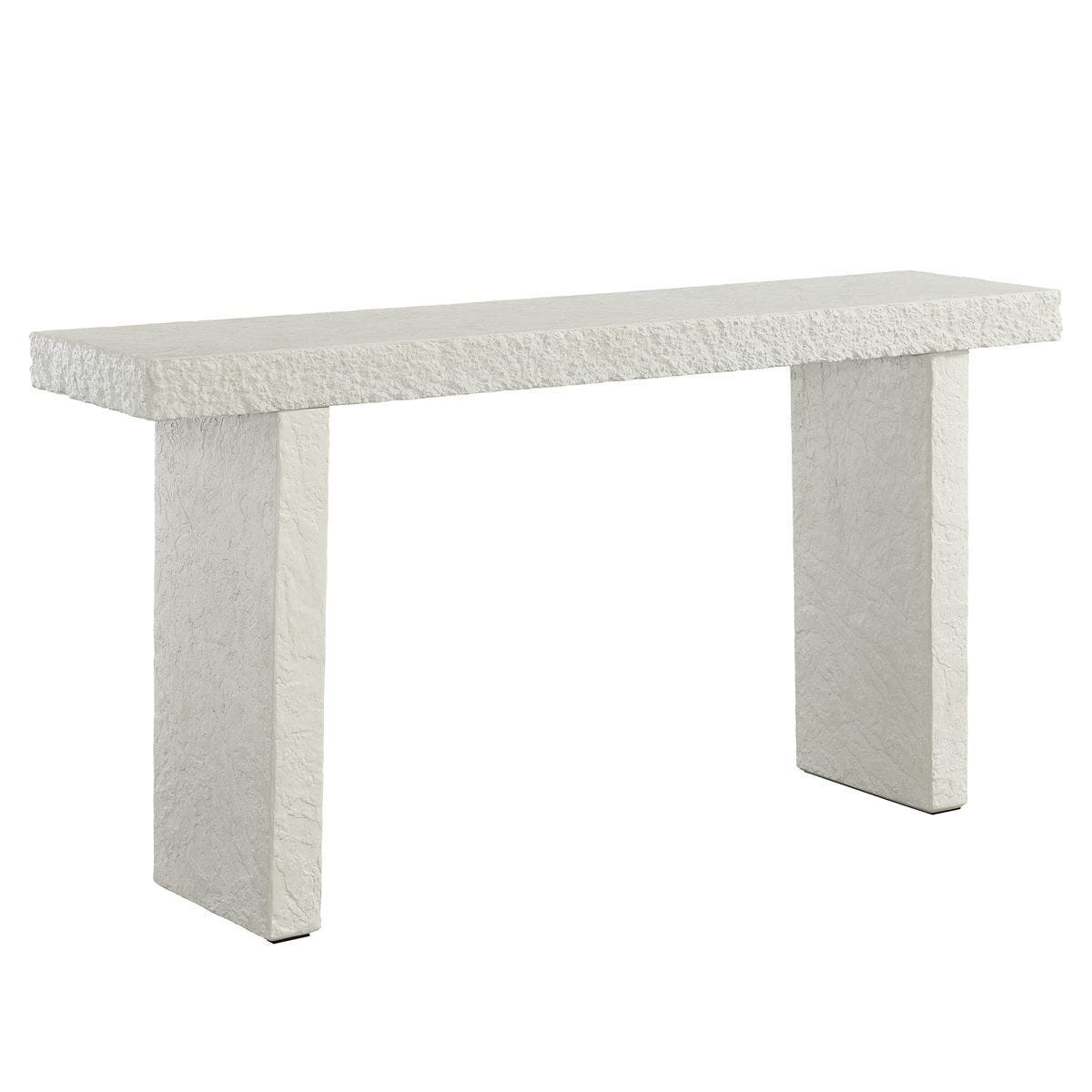 Hagan Indoor-Outdoor Console Table, Limestone, 2 CARTONS – Furniture by Uttermost | Sutter & Vale