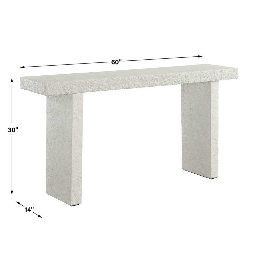 Hagan Indoor-Outdoor Console Table, Limestone, 2 CARTONS