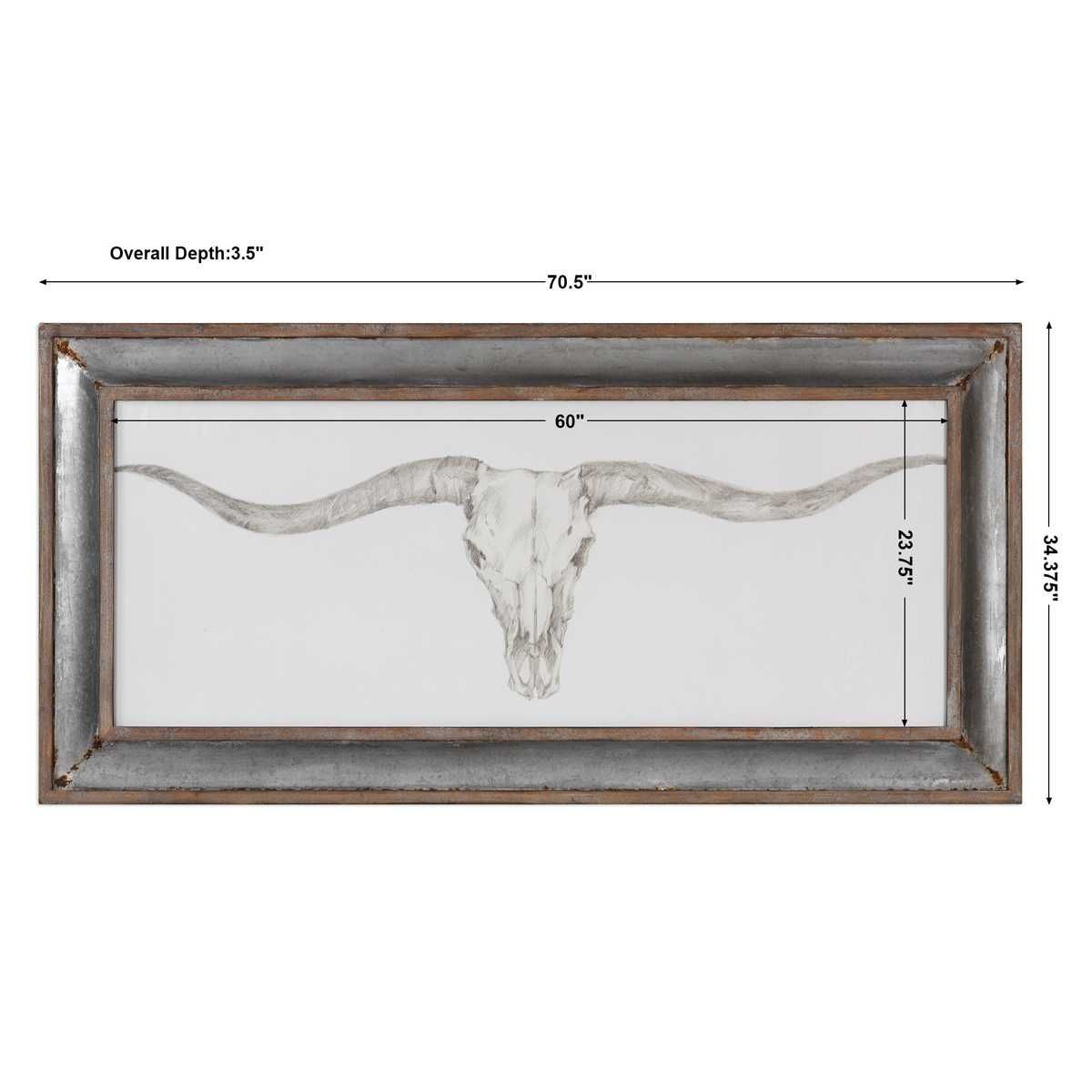 Western Skull Mount Framed Print – Art by Uttermost | Sutter & Vale