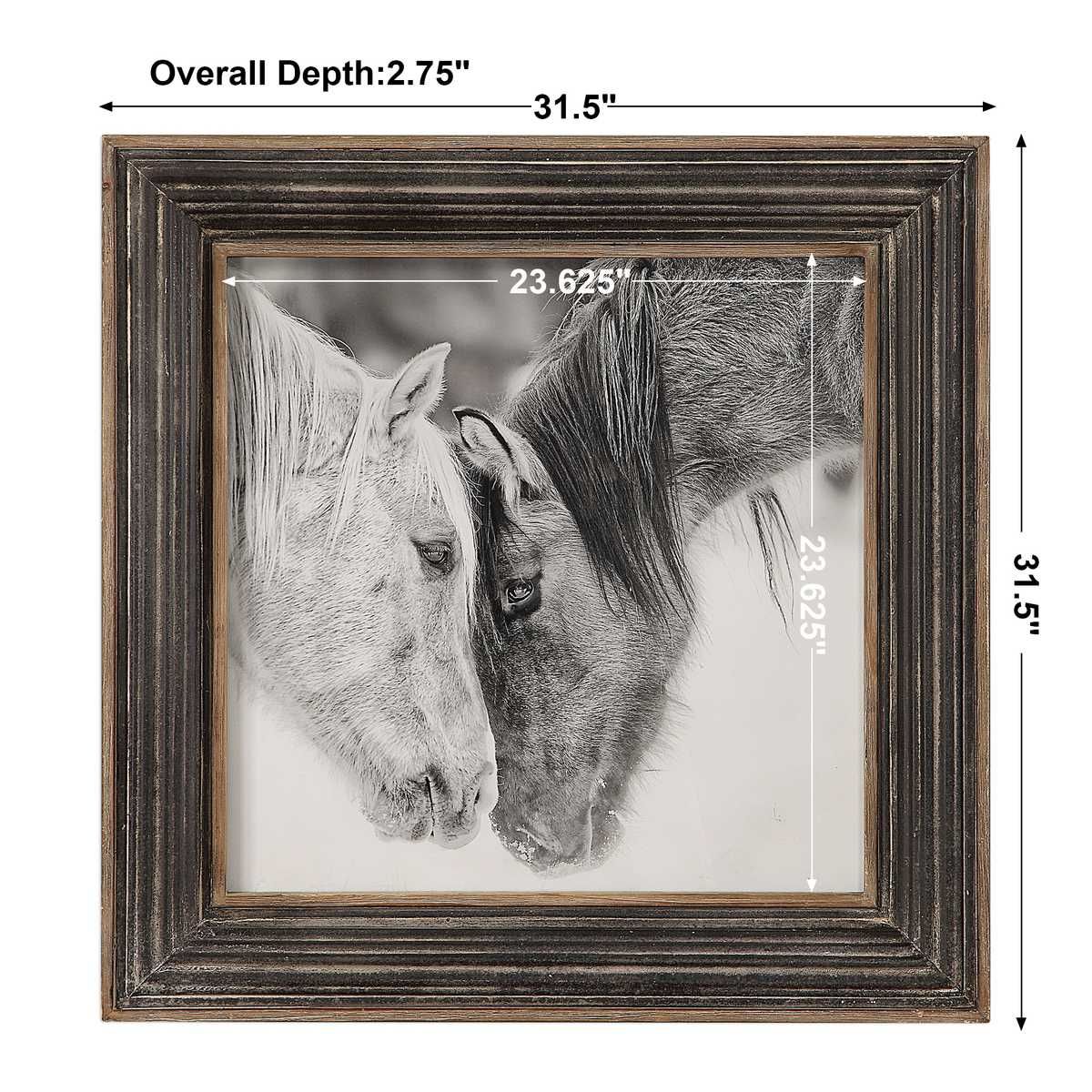 Custom Black and White Horses Framed Print – Art by Uttermost | Sutter & Vale