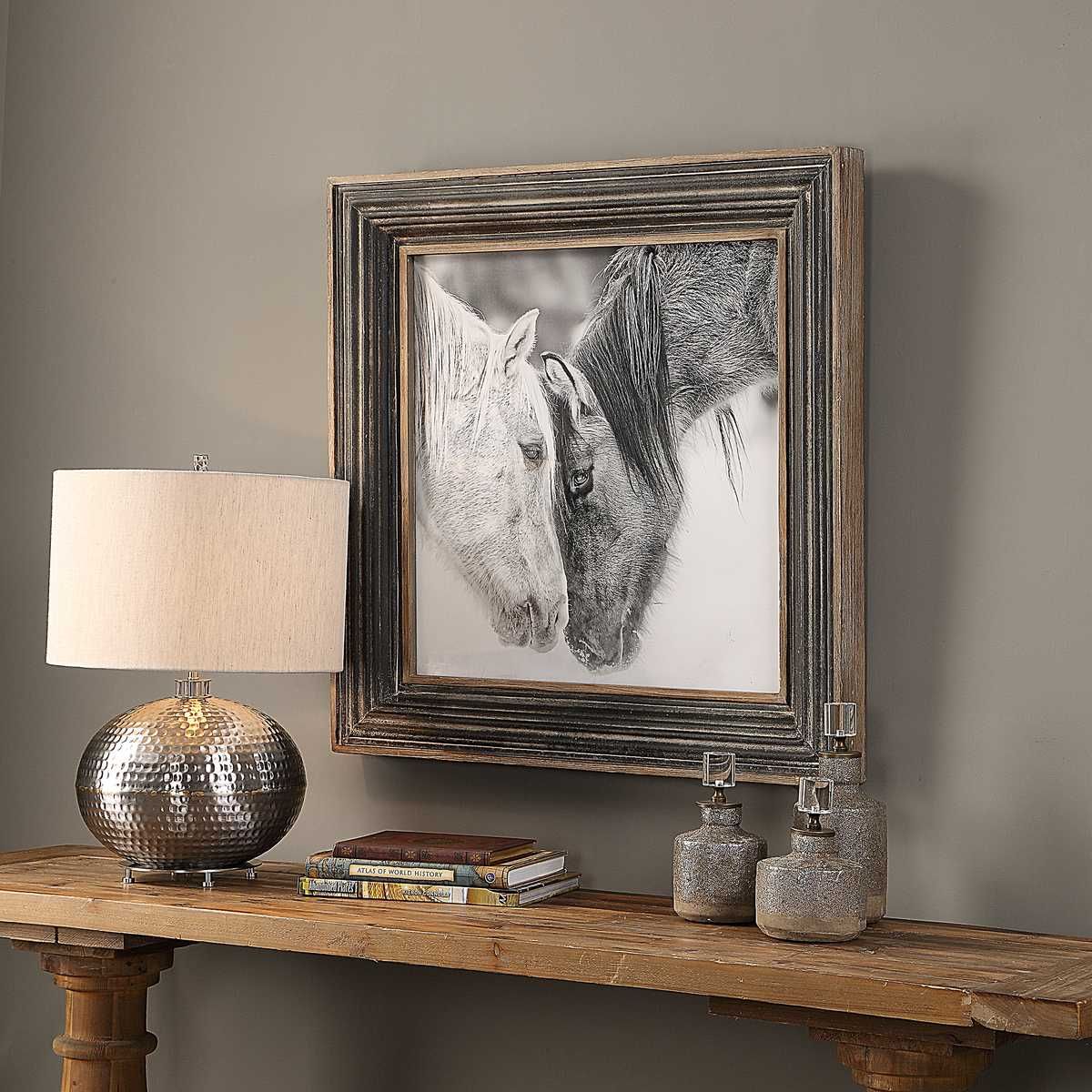 Custom Black and White Horses Framed Print – Art by Uttermost | Sutter & Vale