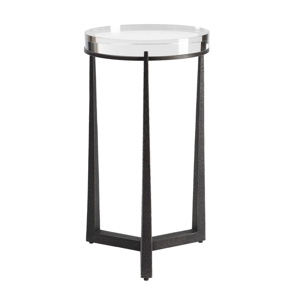 Midas Round Accent Table, Dark Bronze