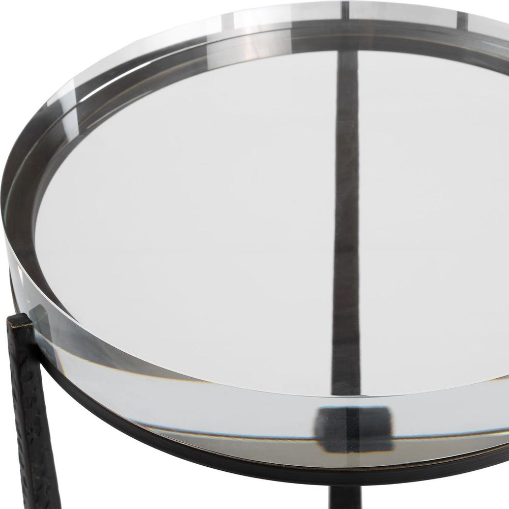 Midas Round Accent Table, Dark Bronze