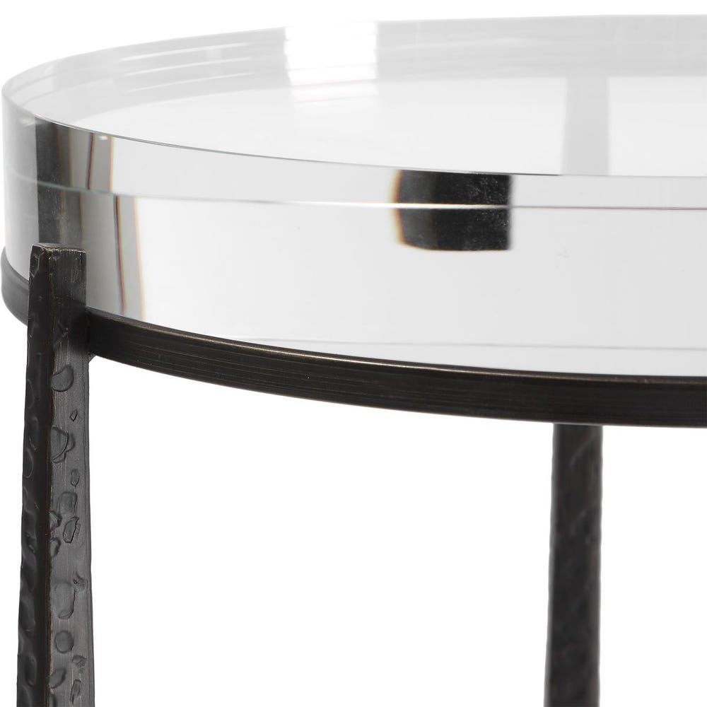 Midas Round Accent Table, Dark Bronze
