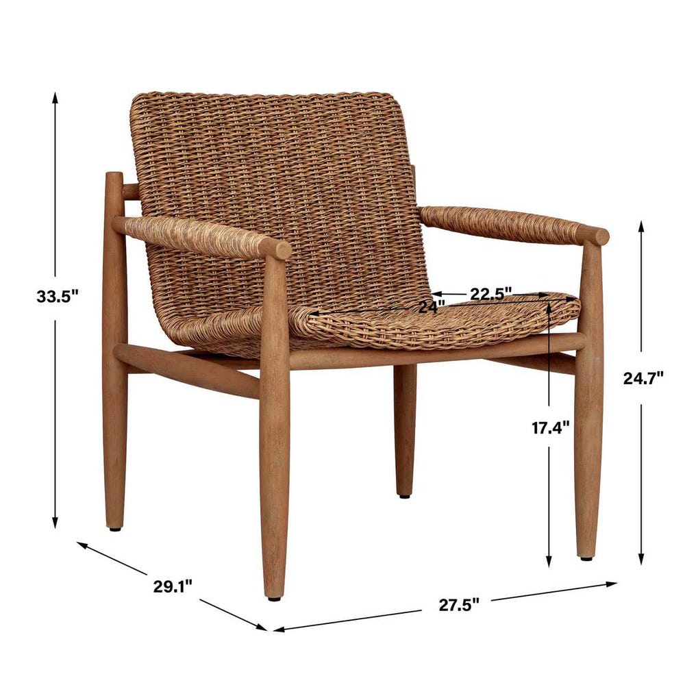 Sumba Outdoor Lounge Chair, Golden Flax