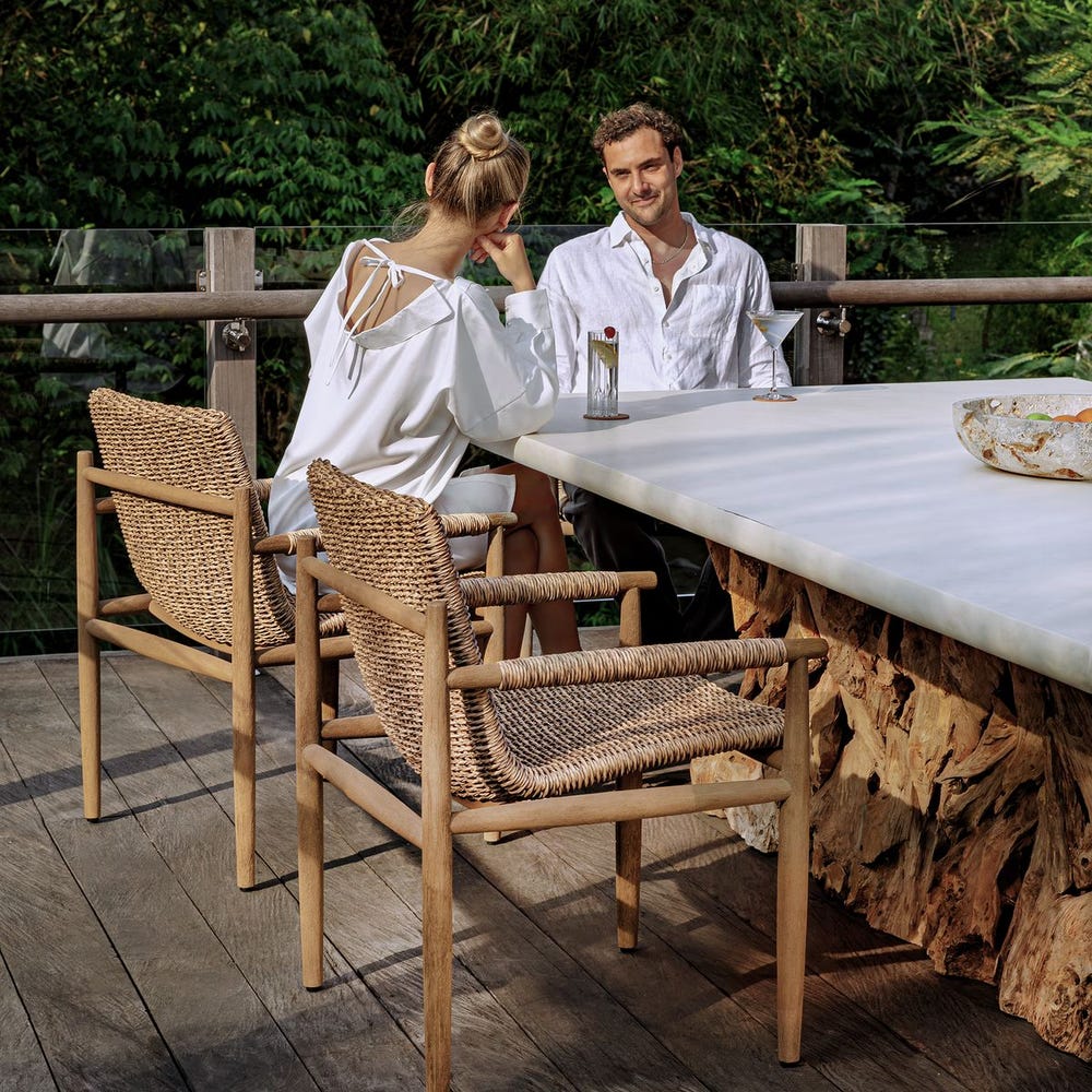 Sumba Outdoor Dining Chair, Golden Flax