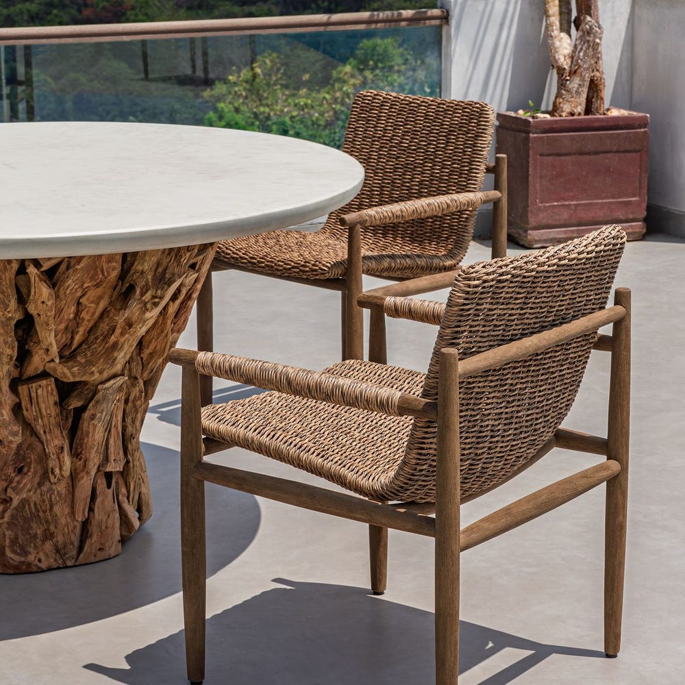 Sumba Outdoor Dining Chair, Golden Flax