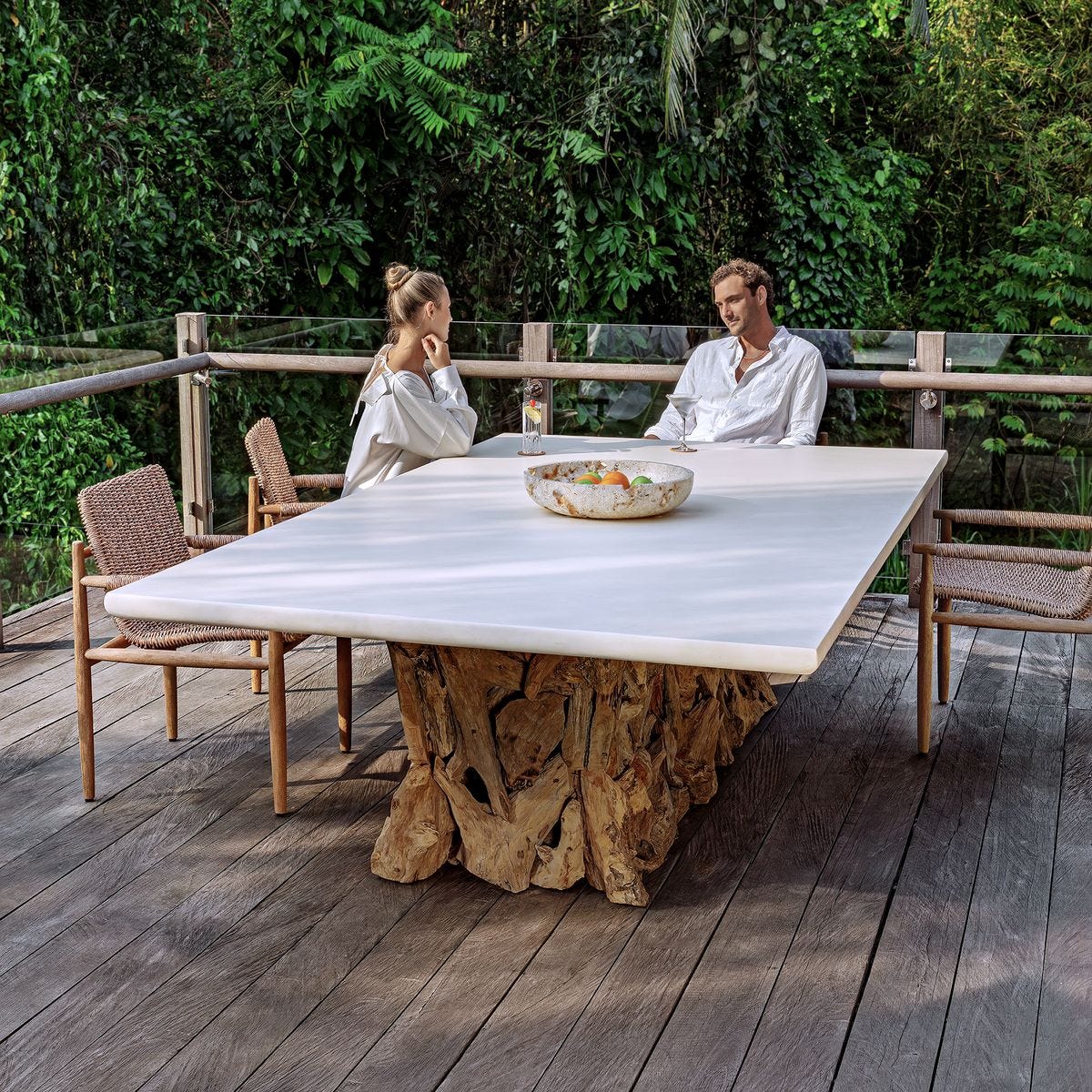 Sumba Outdoor Dining Chair, Golden Flax
