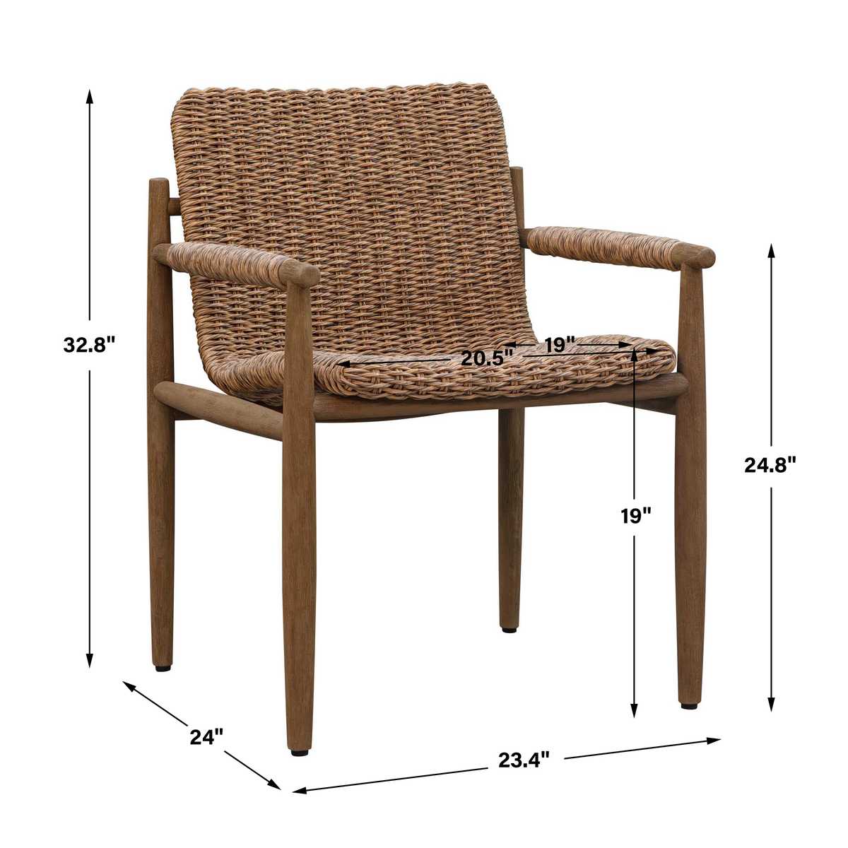 Sumba Outdoor Dining Chair, Golden Flax