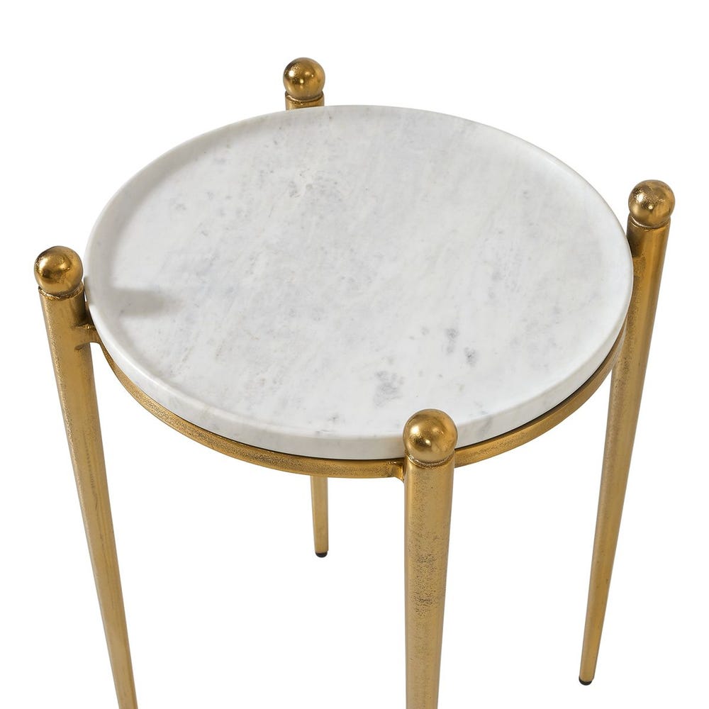 Nahunta Accent Table, Antique Brass