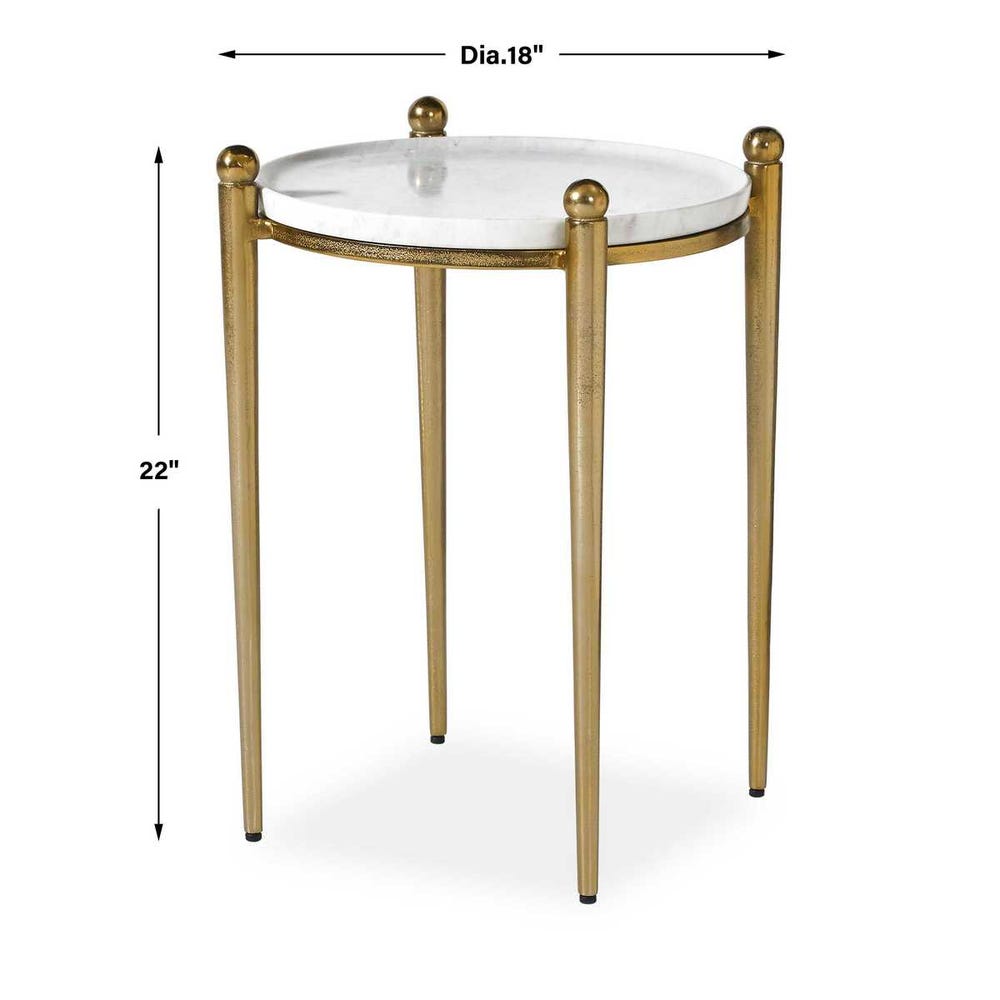 Nahunta Accent Table, Antique Brass