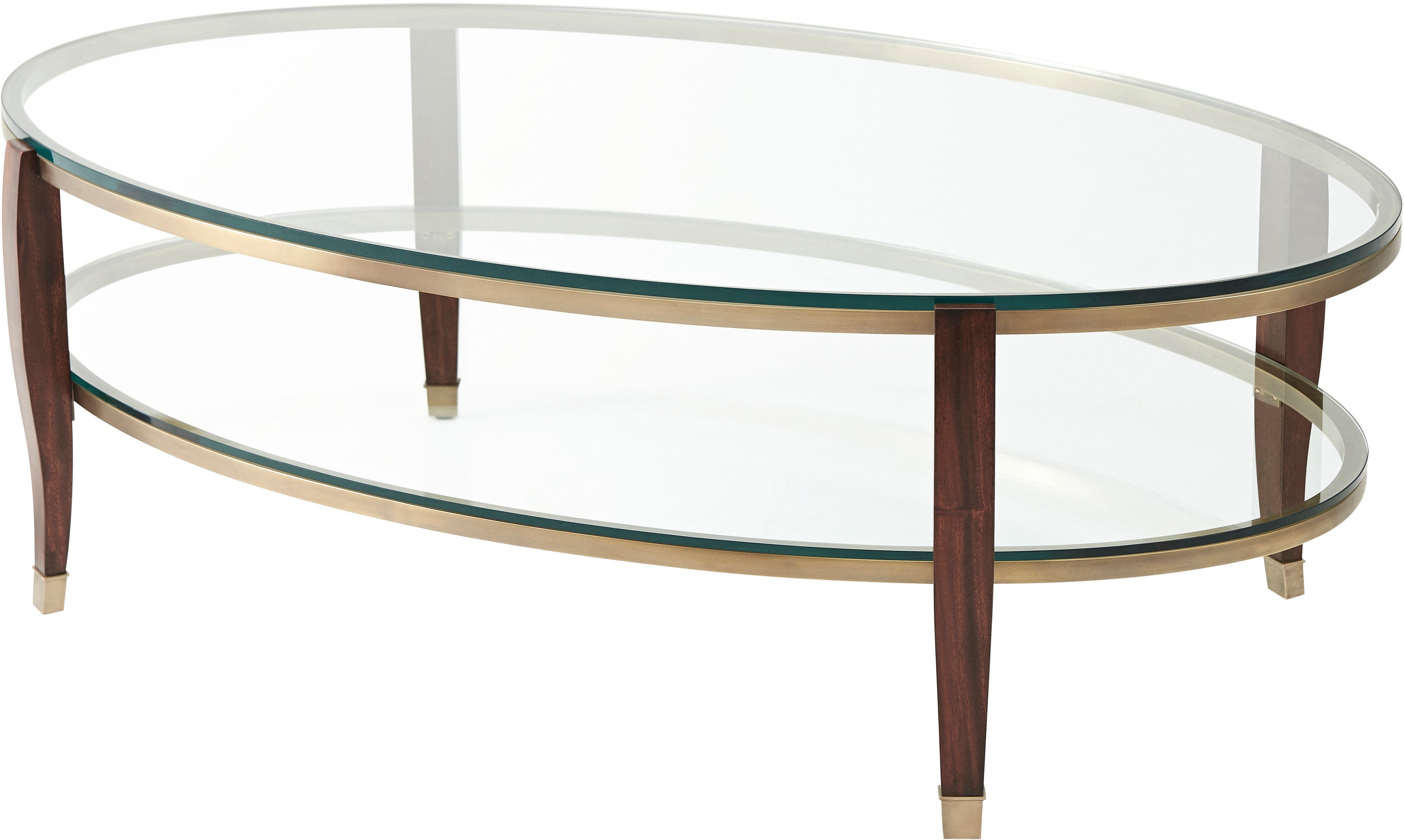 Seeing Double Cocktail in Mahogany, Brass, Glass - Theodore Alexander