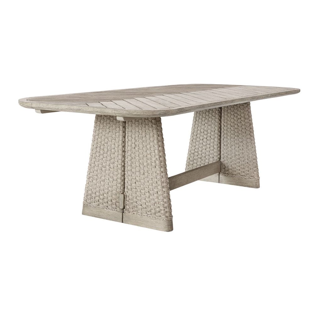 Harbor Herringbone Indoor-Outdoor Dining Table, 2 CARTONS