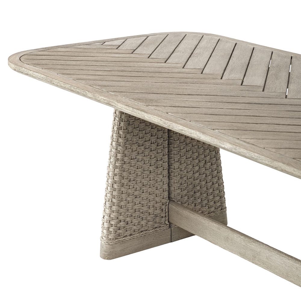 Harbor Herringbone Indoor-Outdoor Dining Table, 2 CARTONS