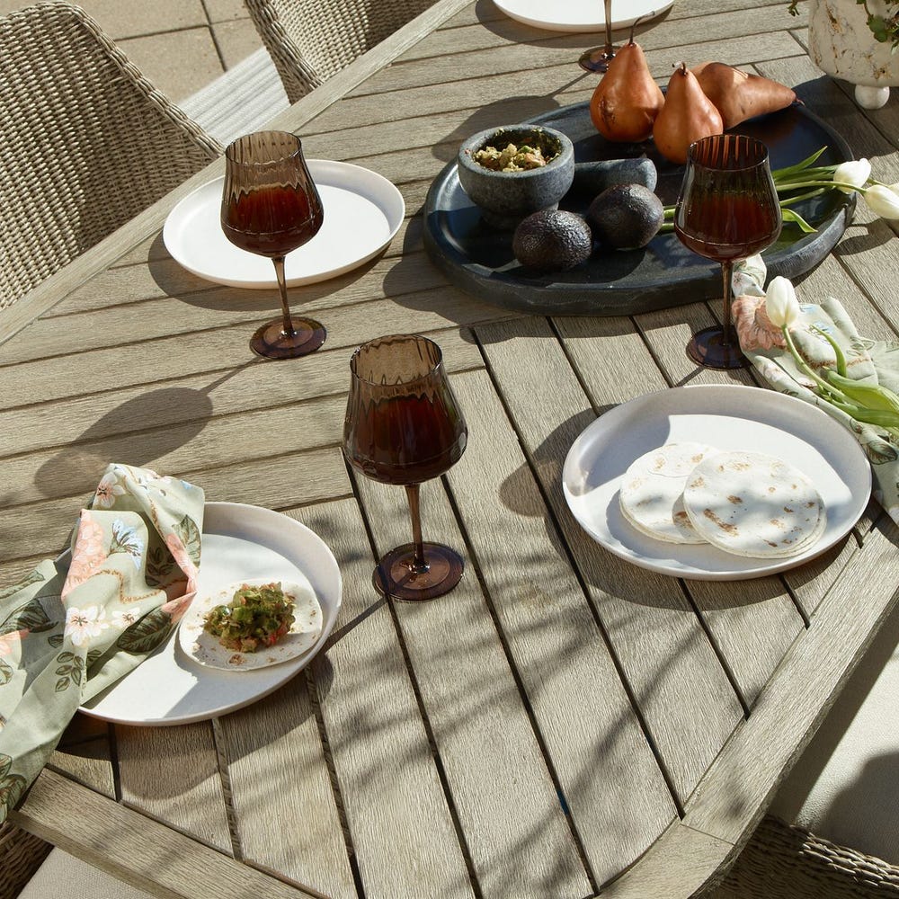 Harbor Herringbone Indoor-Outdoor Dining Table, 2 CARTONS